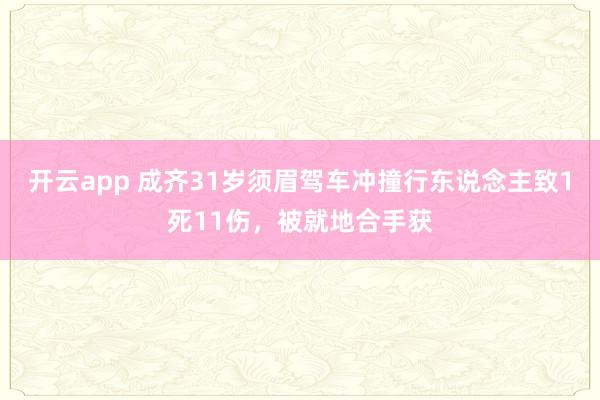 开云app 成齐31岁须眉驾车冲撞行东说念主致1死11伤，被就地合手获